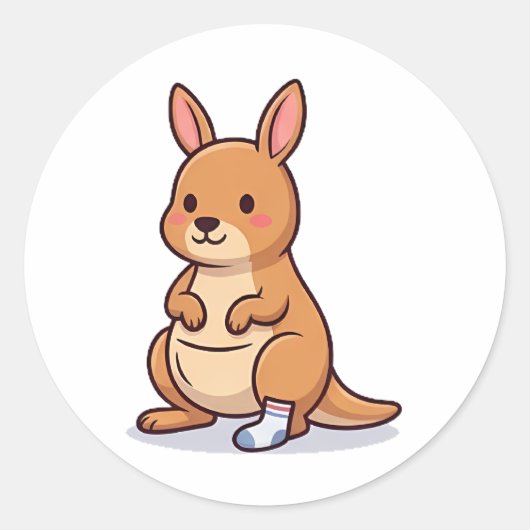 Sok Kangoeroe Ronde Sticker (Voorkant)