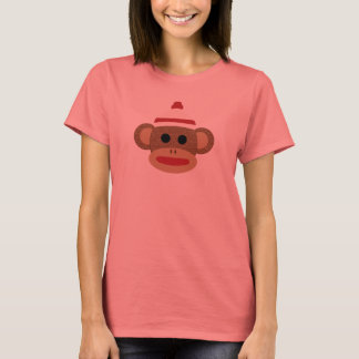 Sok Monkey Women's Ringer T-Shirt, wit/rood T-shirt