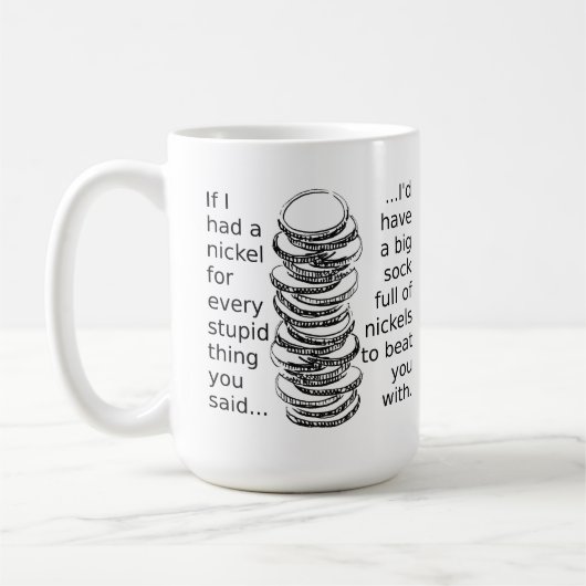 Sok Vol Met Nickels Grappige Mok (Links)