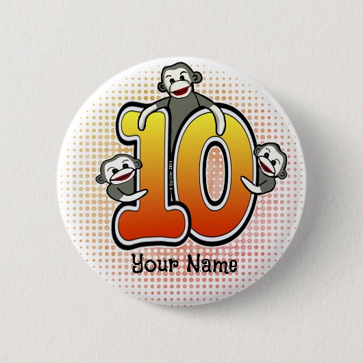 Sokaap nummer 10 ronde button 5,7 cm (Voorkant)