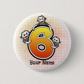 Sokaap Nummer 6 Ronde Button 5,7 Cm (Voorkant)