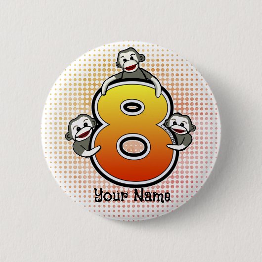Sokaap Nummer 8 Ronde Button 5,7 Cm (Voorkant)