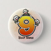 Sokaap Nummer 9 Ronde Button 5,7 Cm (Voorkant)