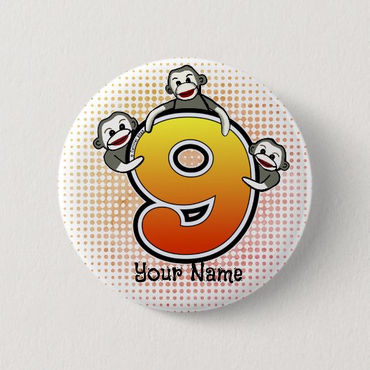 Sokaap Nummer 9 Ronde Button 5,7 Cm (Voorkant)