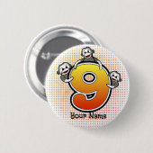 Sokaap Nummer 9 Ronde Button 5,7 Cm (Voorkant /achterkant)