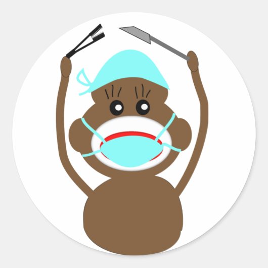 Sokgeld Algemeen Chirurgie—Schattig Ronde Sticker (Voorkant)