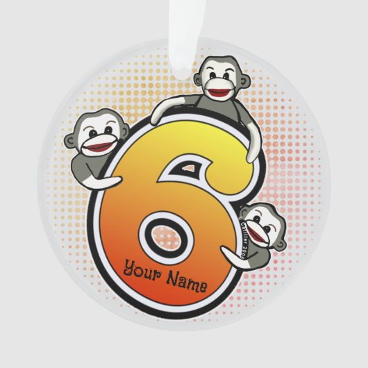 Sokkapen kukka Nummer 6 Ornament (voorkant)