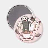 Sokkapok-aap Theepot magneet (Voorkant / Achterkant)