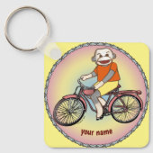 Sokkel aap fiets sleutelhanger (Voorkant)