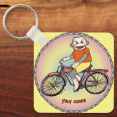Sokkel aap fiets sleutelhanger (Voorkant)