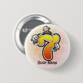 Sokkel Aap Nummer 7 Ronde Button 5,7 Cm (Voorkant /achterkant)