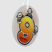 Sokkel Aap Nummer 9 Ornament (voorkant)