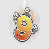 Sokkel Aap Nummer 9 Ornament (voorkant)