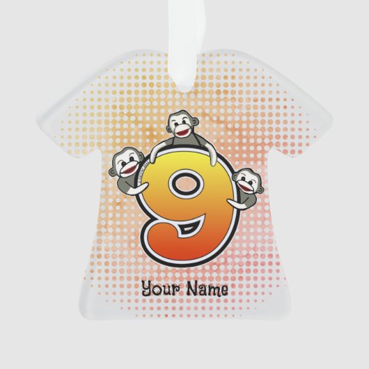 Sokkel Aap Nummer 9 Ornament (voorkant)