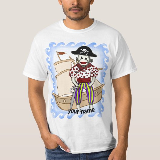 Sokkel Aap Piraat T-Shirt (Voorkant)
