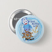 Sokkel Aap Zeiler Ronde Button 5,7 Cm (Voorkant /achterkant)