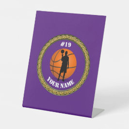 Sokkel Basketbalspeler - Voeg Naam & Nummer Toe Reclamebord Met Voetstuk
