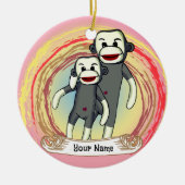 Sokkelapen Vader Keramisch Ornament (Voorkant)