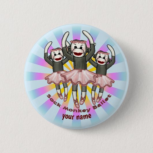 Sokkelapenballet ronde button 5,7 cm (Voorkant)