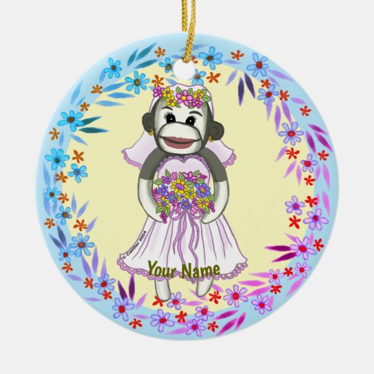 Sokken aap bruid ornament (Voorkant)