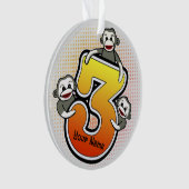Sokken Aap Nummer 3 Ornament (voorkant)