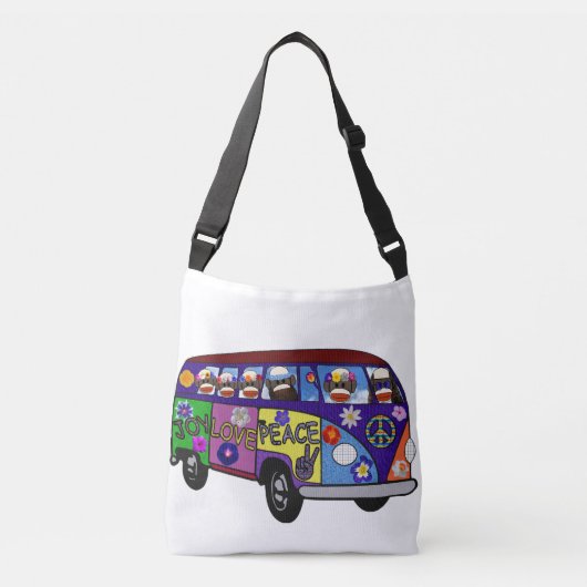 Sokken Apen Vredesbus Crossbody Tas (Voorkant)