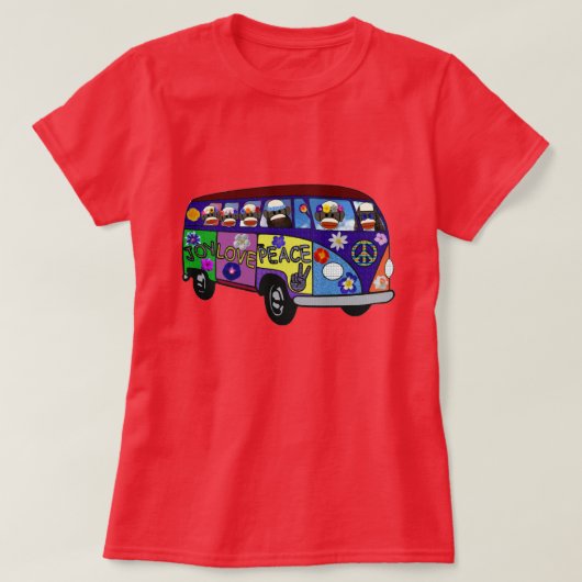Sokken Apen Vredesbus T-shirt (Design voorkant)