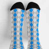 Sokken AQUA BLUE & GRAY Argyle Pattern (Top)