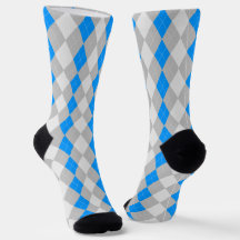 Sokken AQUA BLUE & GRAY Argyle Pattern