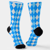 Sokken AQUA & SKY BLUE Argyle Pattern (Gebogen)