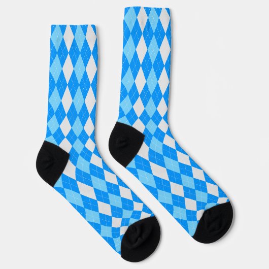 Sokken AQUA & SKY BLUE Argyle Pattern (Rechts)