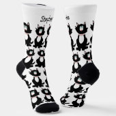 Sokken Black Cat Design (Gebogen)