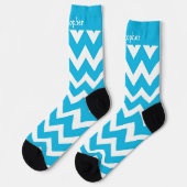 Sokken Blauwe Zig Zag Design (Links)