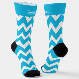 Sokken Blauwe Zig Zag Design