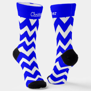 Sokken Blauwe Zig Zag Design