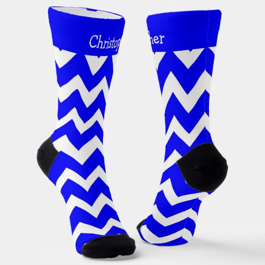 Sokken Blauwe Zig Zag Design (Gebogen)