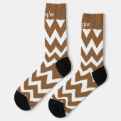 Sokken Bruine Zig Zag Design (Links)