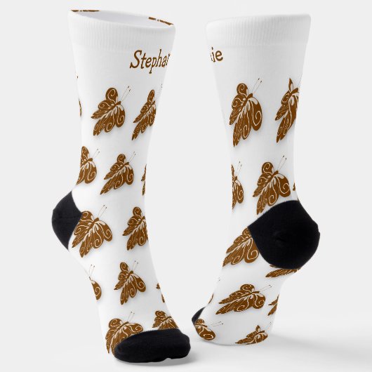 Sokken Chocolade Vlinder Ontwerp (Gebogen)