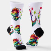 Sokken Design – Schattigee dinosaurus (Gebogen)