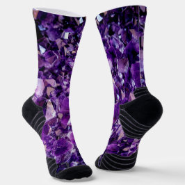 Sokken die Paarse Amethyst Crystal Geode Pareltjes