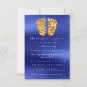 Sokken Drift Gold Royal Blue Baby shower Feet Kaart (Voorkant)