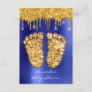 Sokken Drift Gold Royal Blue Baby shower Feet Kaart