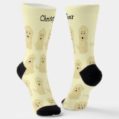 Sokken Geel Goldendoodle Ontwerp (Gebogen)