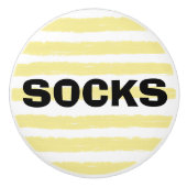 Sokken geel witte Waterverf strepen Keramische Knop (Voorkant)