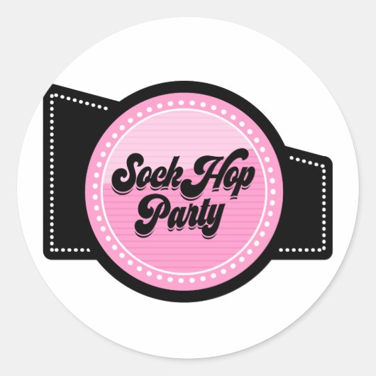 Sokken Hop Feest Ronde Sticker (Voorkant)