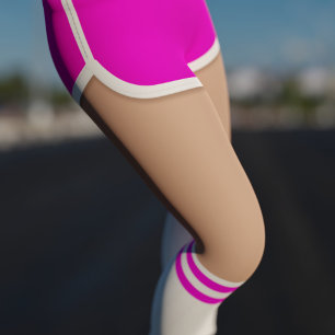 Sokken Leggings voor hot-roze retro Gym Short-Tube