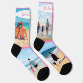 Sokken met aangepaste fotocollage Uw foto's en tek (Rechts)