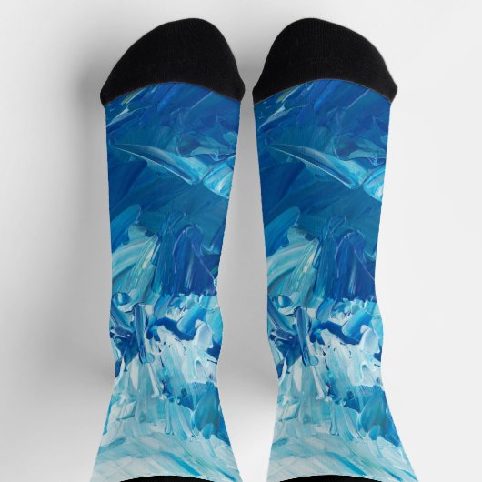 Sokken met blauw en wit verfeffect (Top)