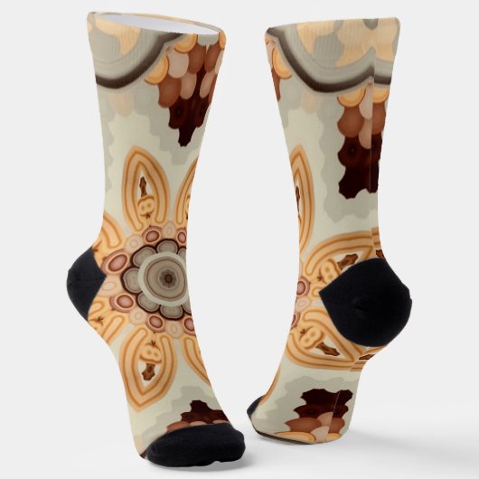 Sokken met bruine bloem (Gebogen)