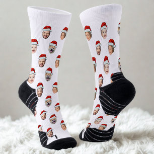 Sokken met eigen gezicht, kerstmuts 4 gezichten Ke
